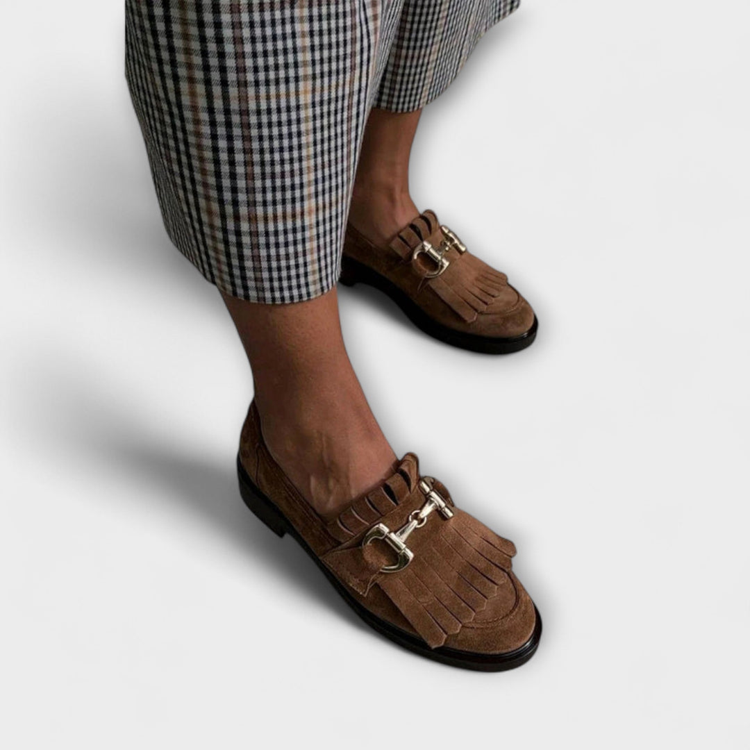 Fleur – Brown Round-Toe Loafers