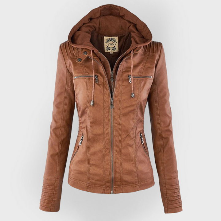 MP | Stylish Hooded Leather Jacket