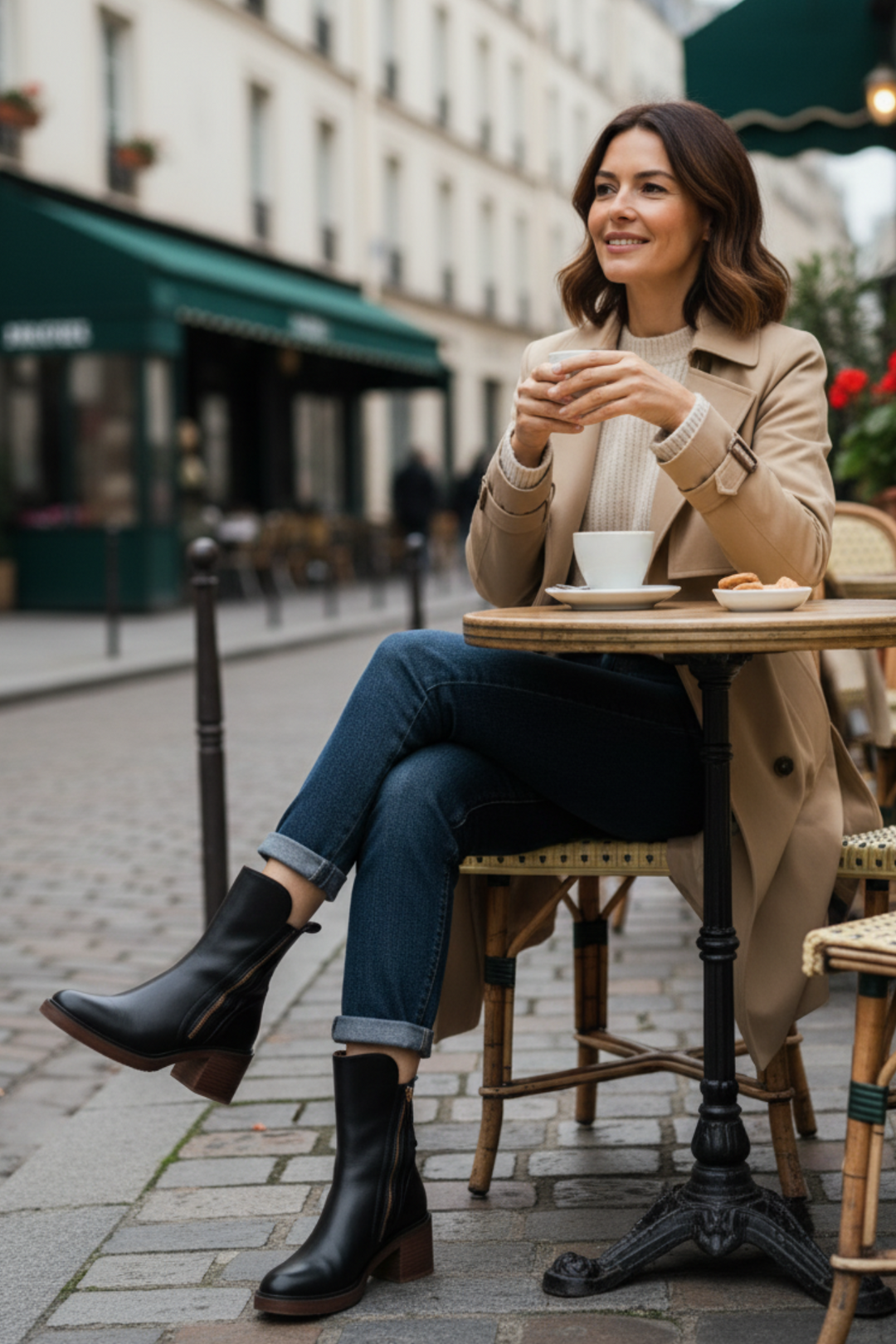 Belle Étoile™ | Garciel – Black leather ankle boots with comfort heel