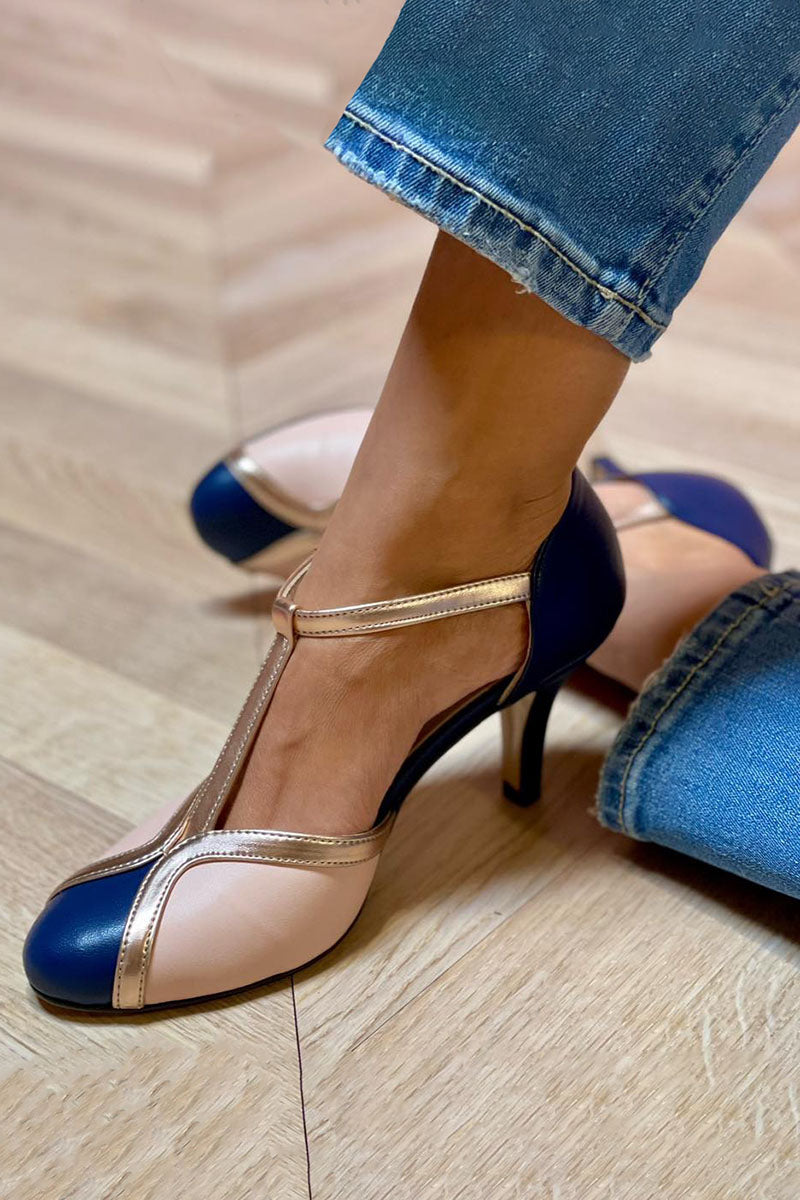 Laya™ | Elegant T-Strap Pumps with Round Toe, Colorful and Extremely Comfortable