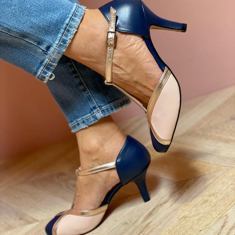 Laya™ | Elegant T-Strap Pumps with Round Toe, Colorful and Extremely Comfortable