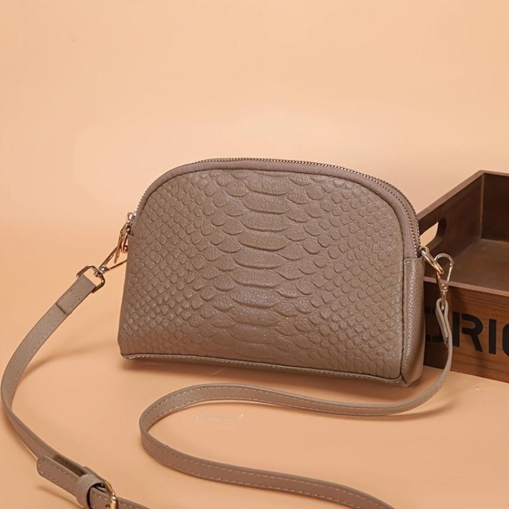 Cora | Stylish Mini Crossbody Bag in Crocodile-Patterned Faux Leather