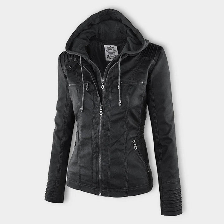 MP | Stylish Hooded Leather Jacket