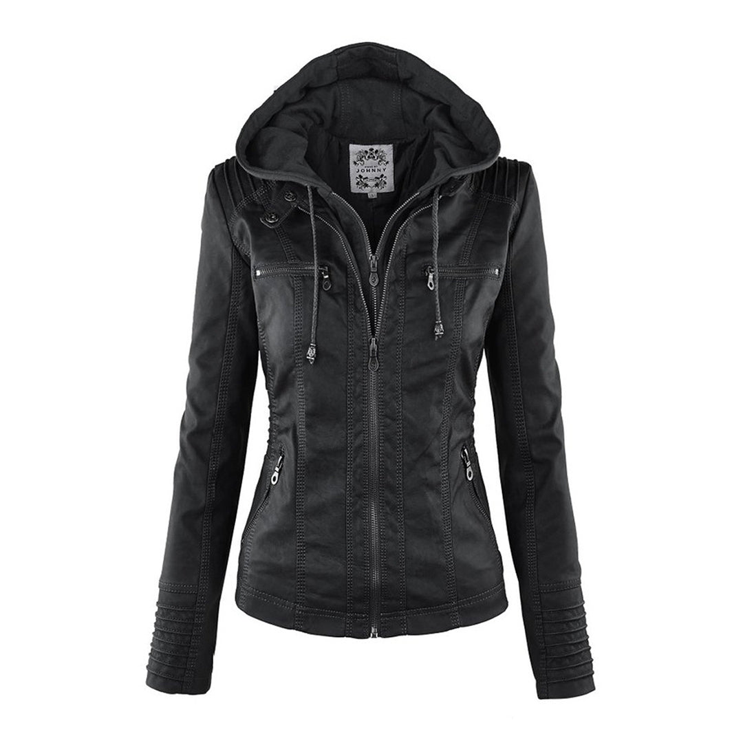 MP | Stylish Hooded Leather Jacket