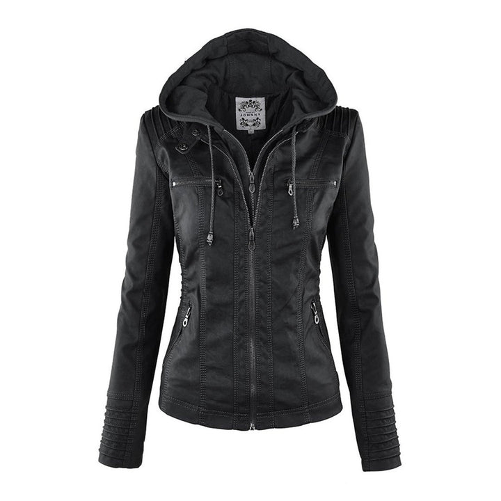 MP | Stylish Hooded Leather Jacket