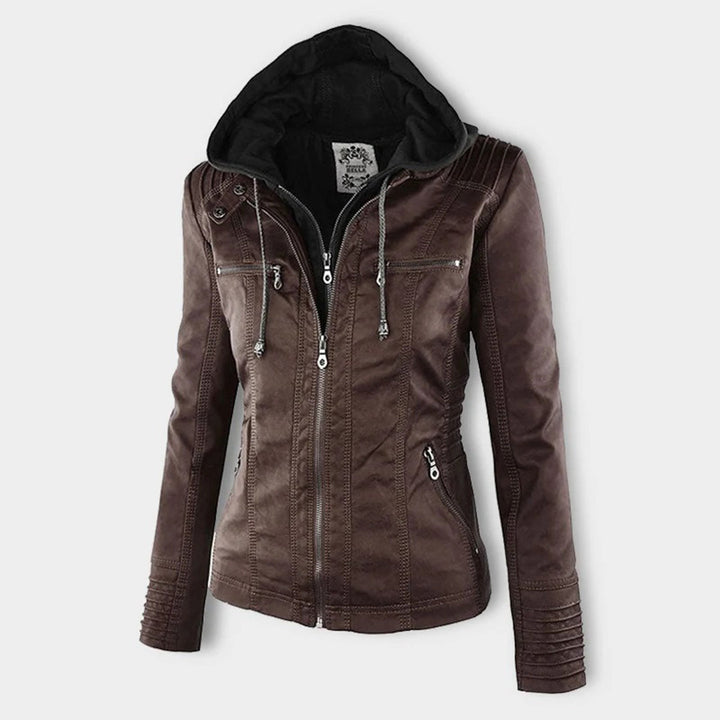 MP | Stylish Hooded Leather Jacket