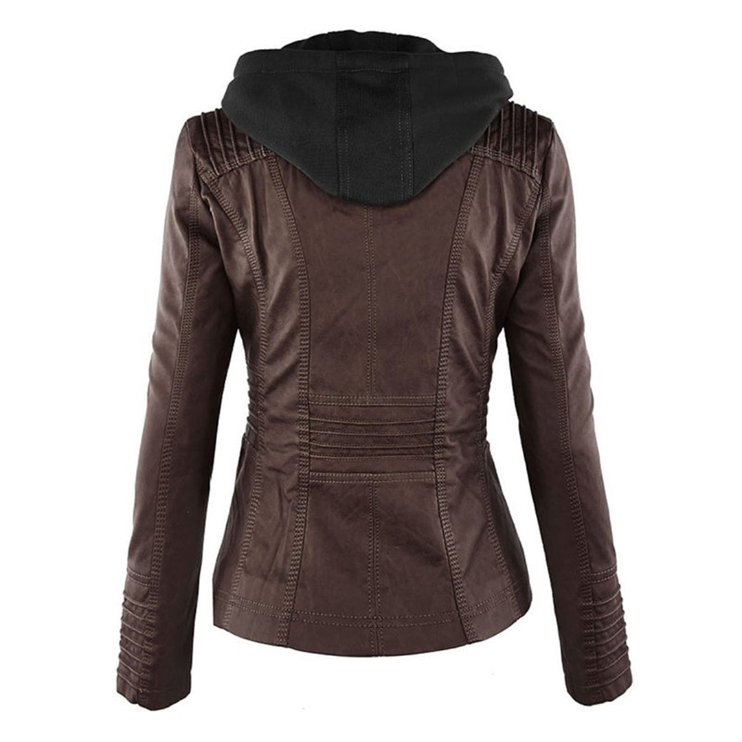 MP | Stylish Hooded Leather Jacket