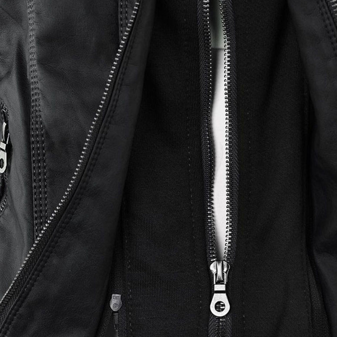 MP | Stylish Hooded Leather Jacket