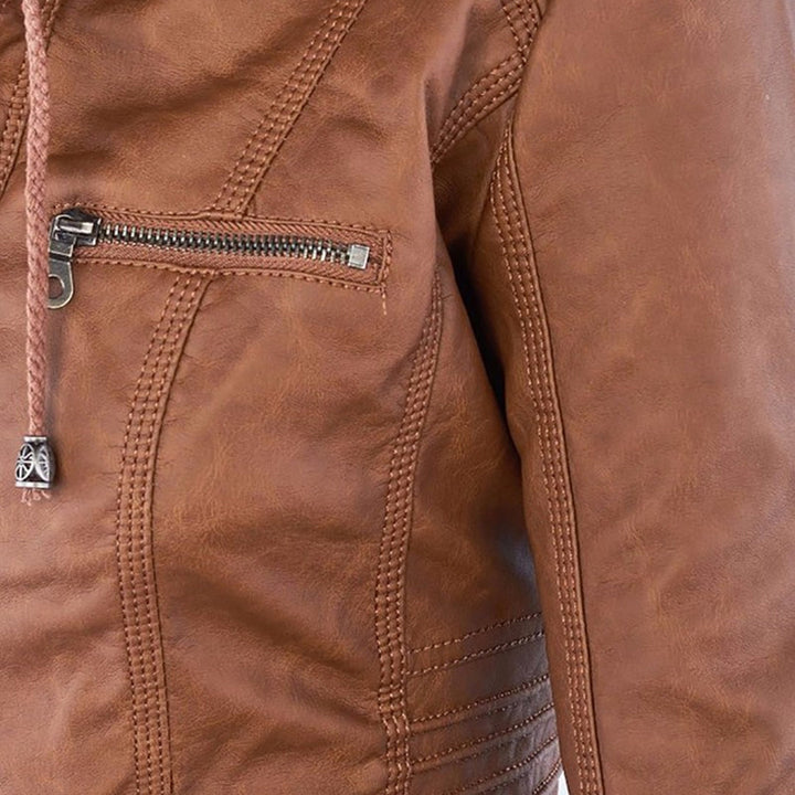 MP | Stylish Hooded Leather Jacket