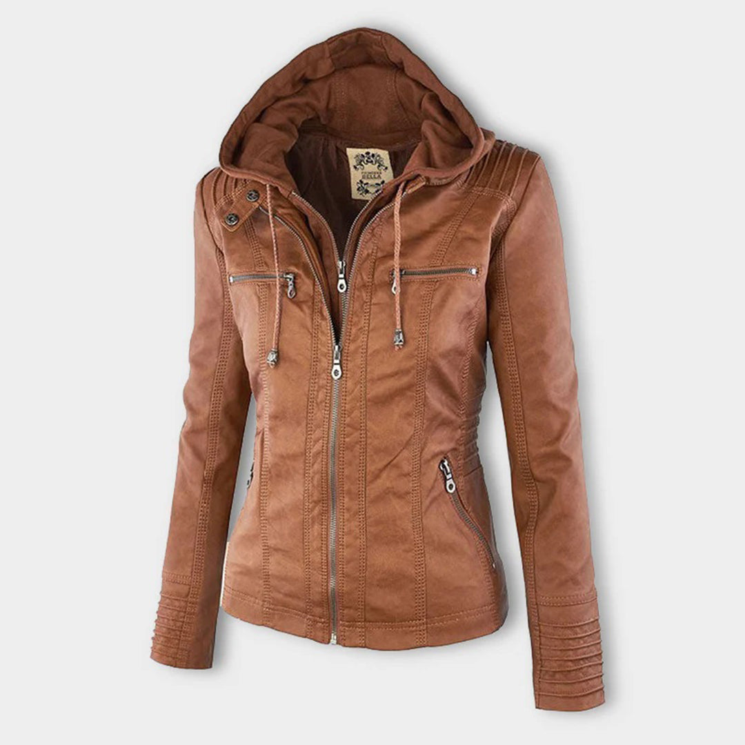 MP | Stylish Hooded Leather Jacket