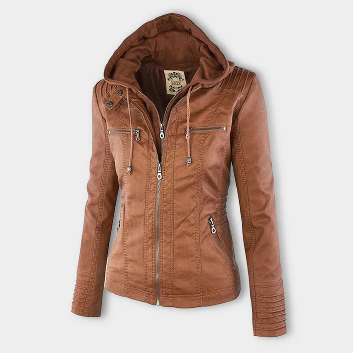 MP | Stylish Hooded Leather Jacket