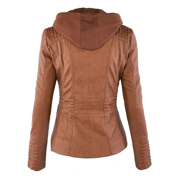 MP | Stylish Hooded Leather Jacket